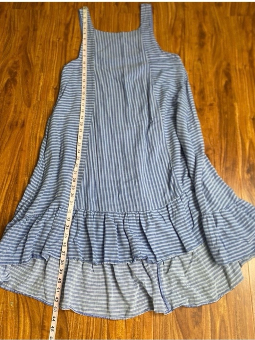 Anthropologie Holding Horses Women's Blue White Gauzy Striped Apron Dress Size S - Picture 14 of 14